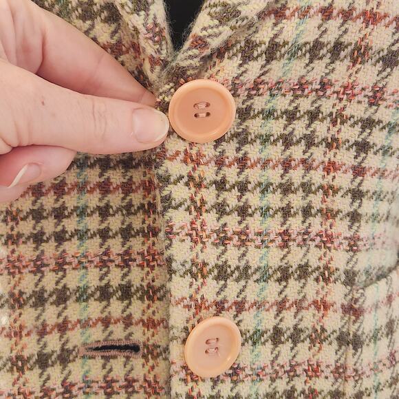 ALAIN MANOUKIAN Vintage Pink and Brown Wool Blazer, Size 8 - Picture 10 of 16